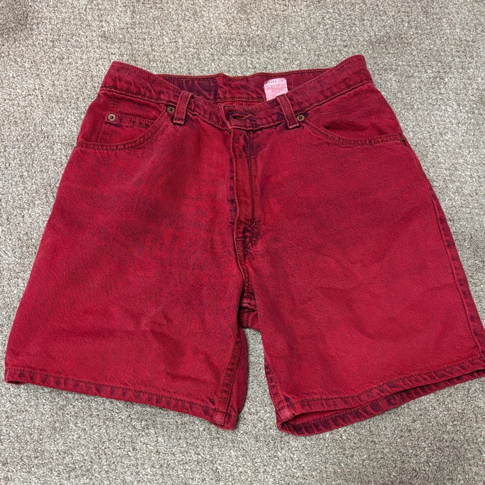 Levi's Women's Red Denim Bermuda Shorts